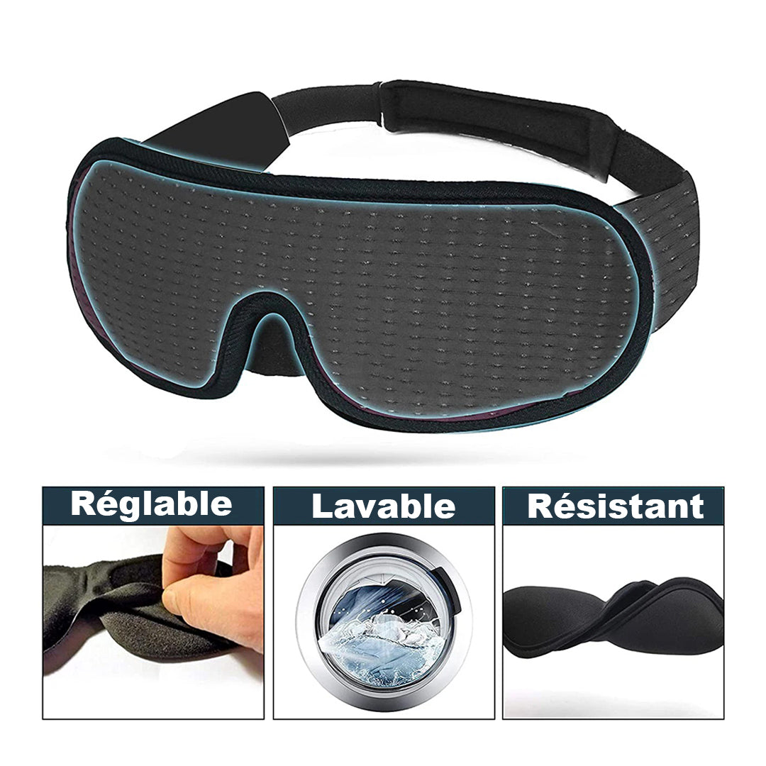 Masque de nuit Haute qualité réglable, opaque et confortable